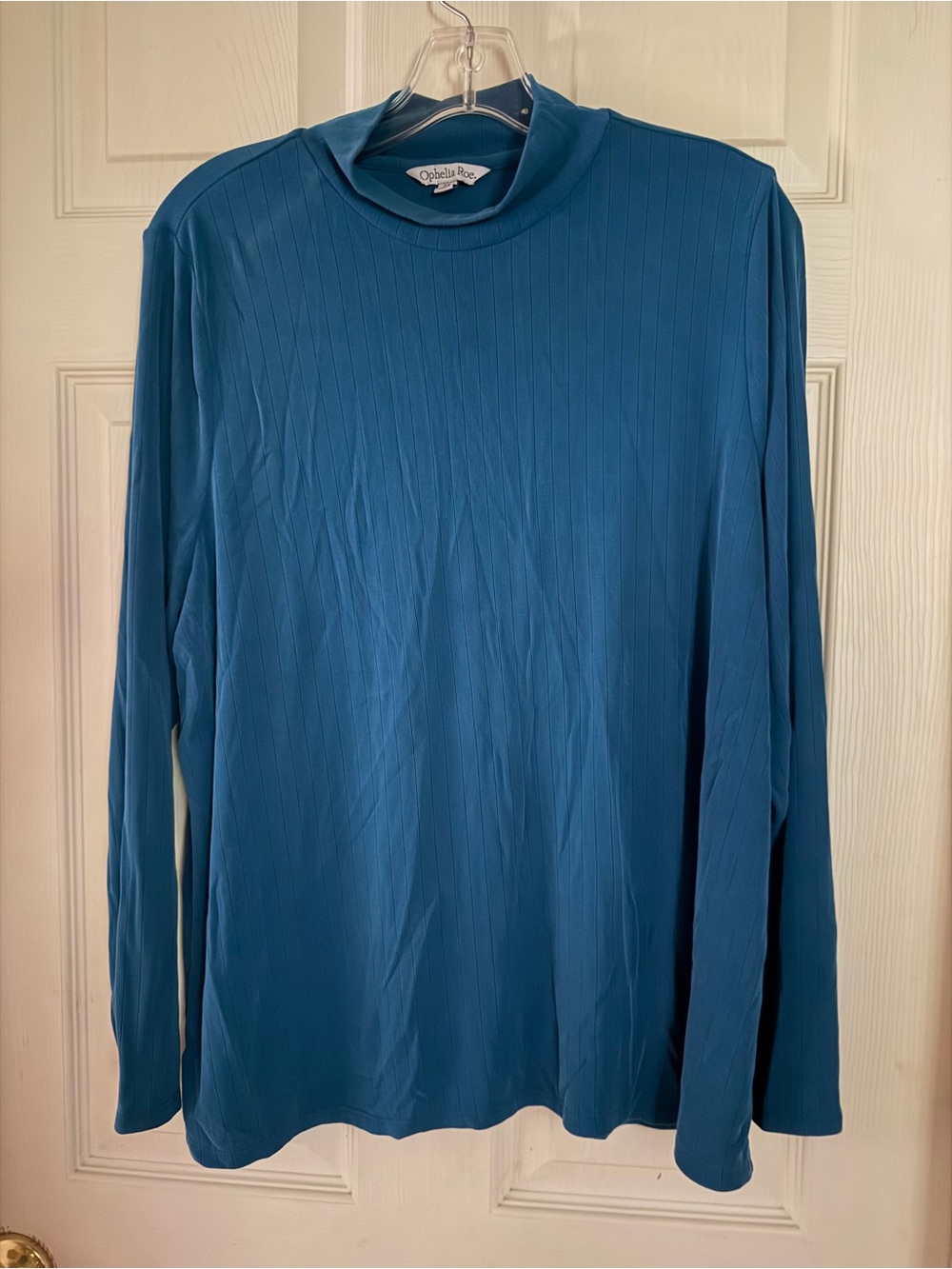 Women's Teal Long Sleeve Mock Neck Shirt